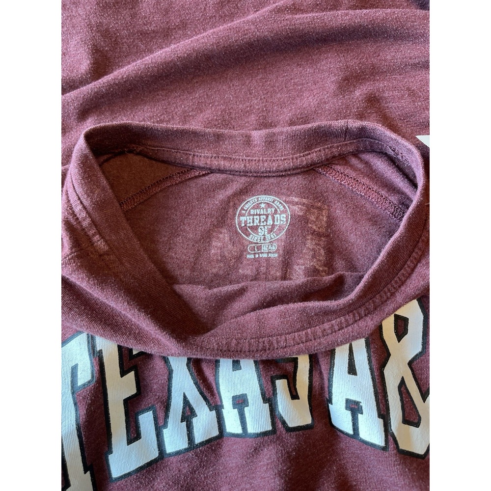 Men's Long Sleeve Crewneck Shirt - Maroon - Picture 2 of 3